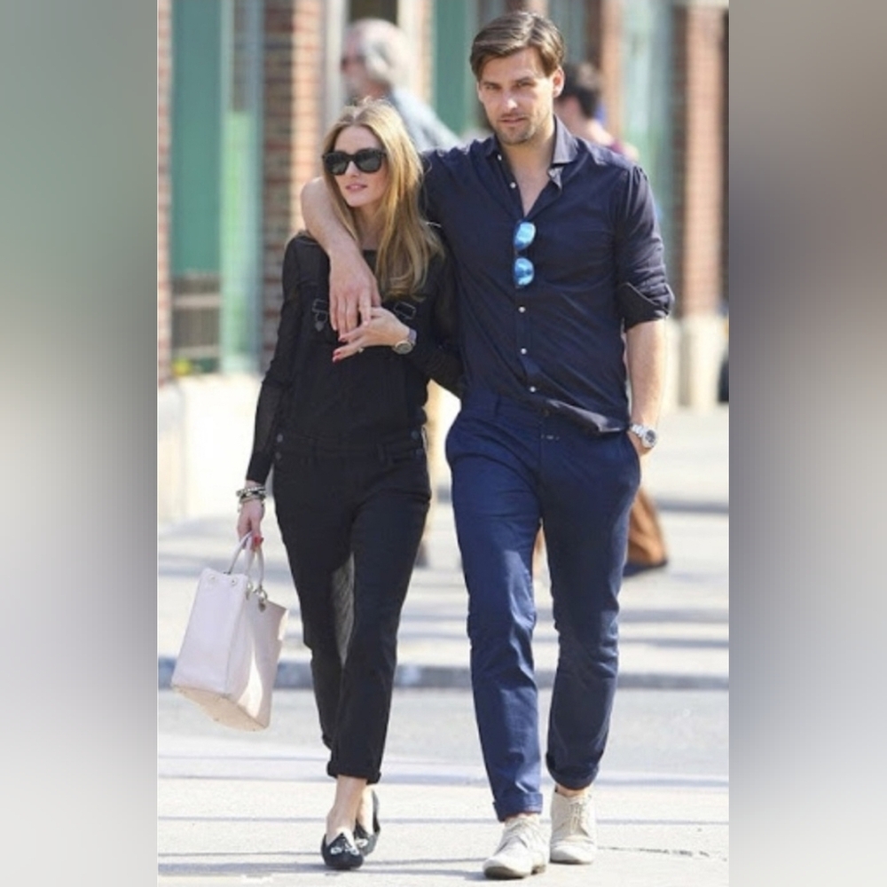 PAIGE Sierra High Waist Denim Overalls Vintage Black 24 ASO Olivia Palermo - Picture 2 of 16